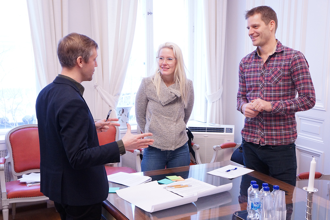 Magnus Jonsson, Anna Dreber Almenberg och Sebastian Westenhoff Foto: Sveriges unga akademi
