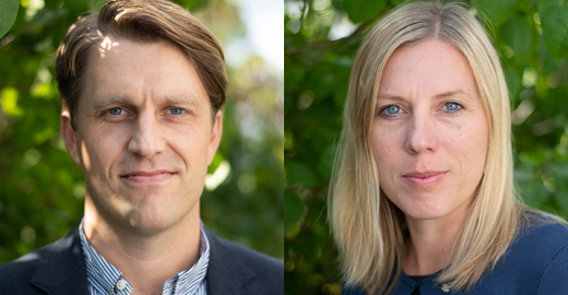 Gustaf Edgren och Sanna Koskiniemi Foto: Erik Thor/Sveriges unga akademi