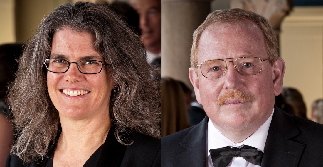 Andrea Ghez och Reinhardt Genzel Foto: Kungl. Vetenskapsakademien