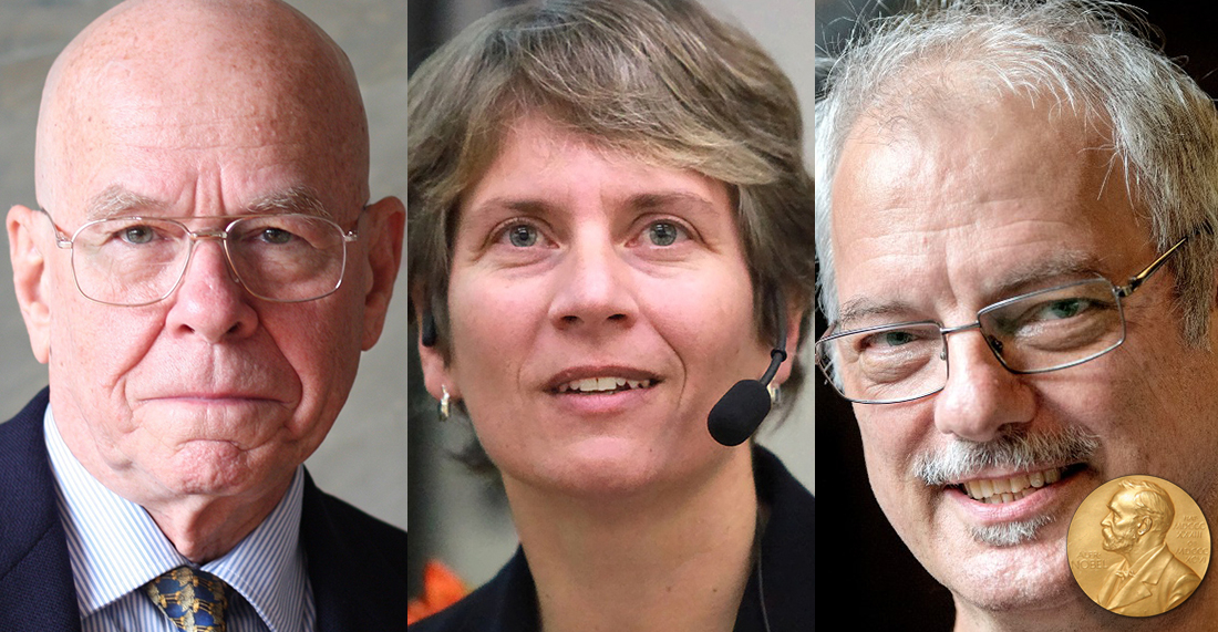 Kemipristagare 2022: K. Barry Sharpless, Carolyn R. Bertozzi och Morten Meldal. 