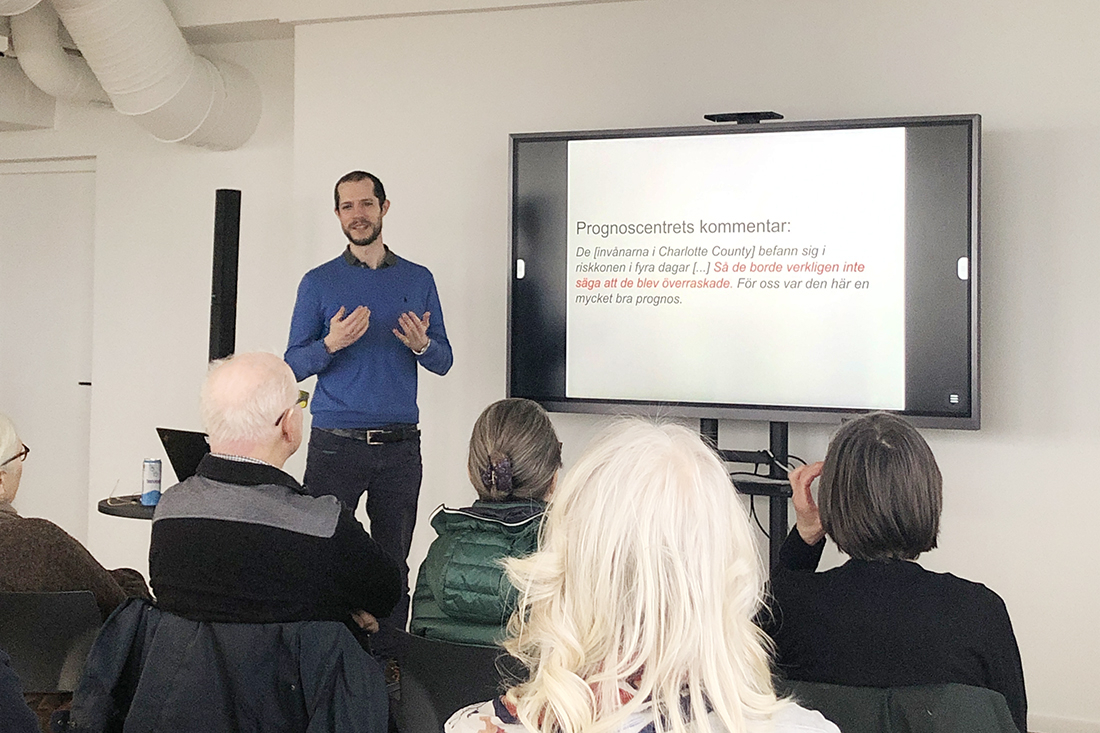 Klimatföreläsning på Norrtälje konsthall Foto: SUA
