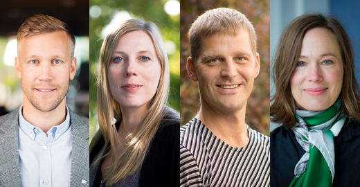 Magnus Jonsson, Sanna Koskiniemi, Sebastian Westenhoff och Mia Phillipson Foto: Erik Thor/SUA, Mikael Wallerstedt