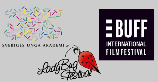 Sveriges unga akademi, LadyBug Festival och BUFF logos