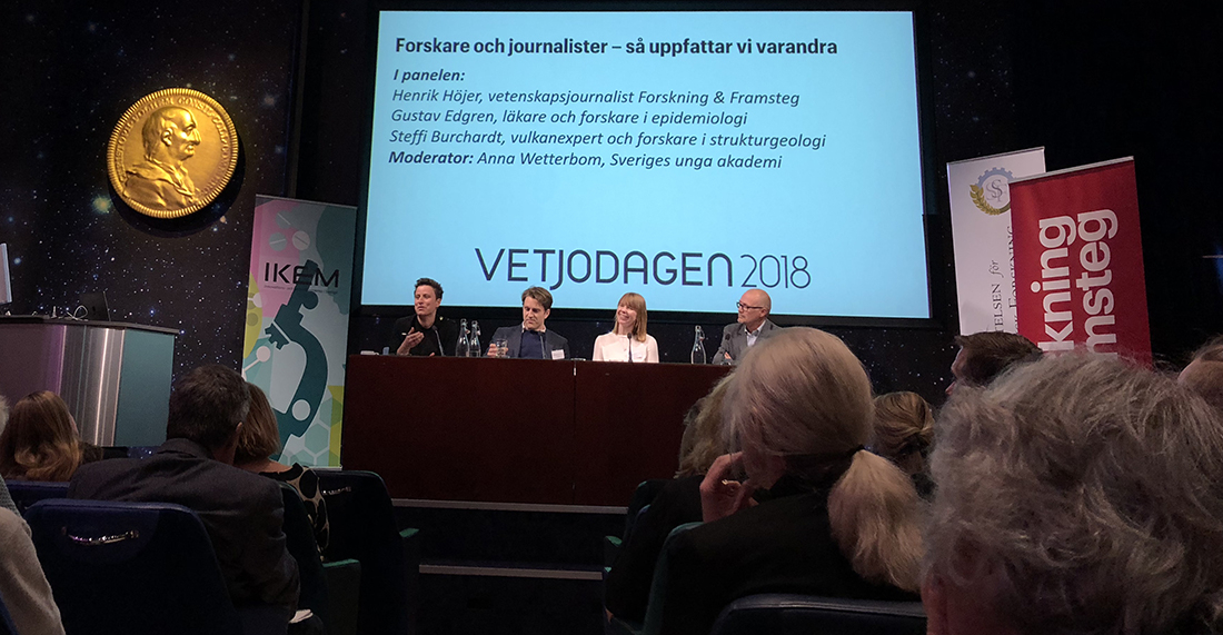SUA-panel Vetjodagen 2018 Foto: Sveriges unga akademi